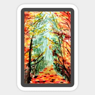 Fall in the forest watercolor pattern Sticker